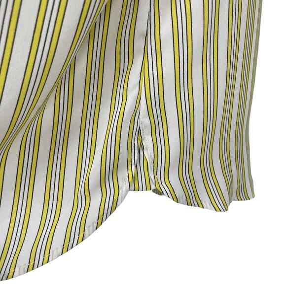 Talbots Long Sleeve Button Front Yellow Striped Top Womens XL - Picture 4 of 7